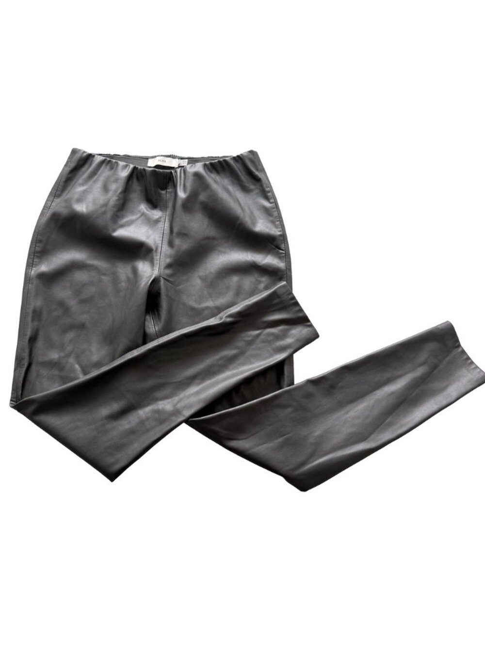 ICHI faux-leather leggings Trousers Elastic Waist Slim Fit Pants Size 42